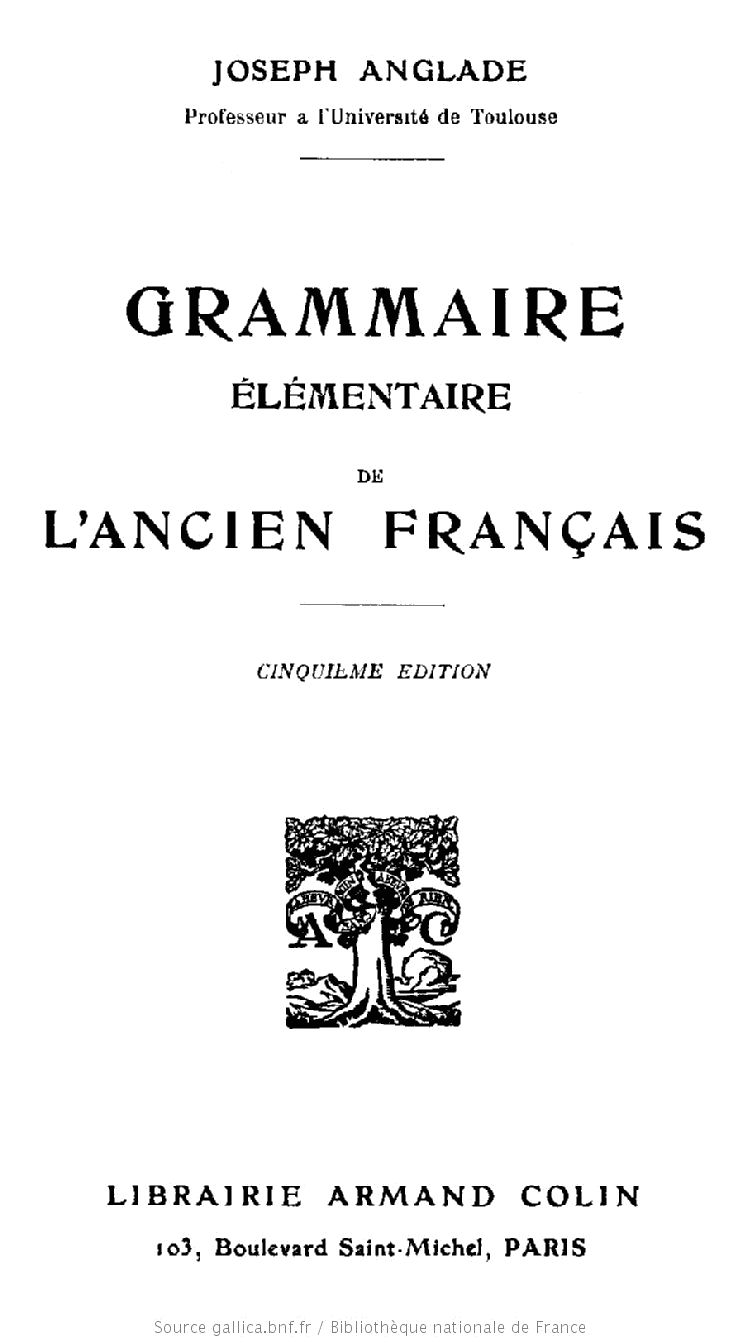 Grammaire de l’ancien français
